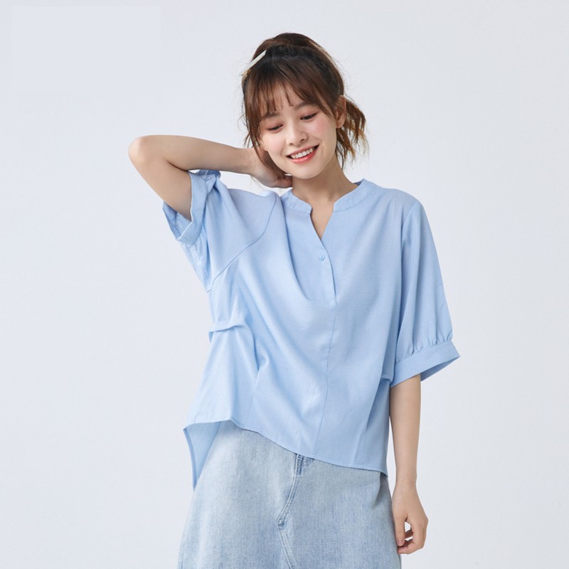 Áo sơ mi nữ cổ tàu ChunXuu thiết kế tay lỡ bồng kẻ thời trang - TK20.44