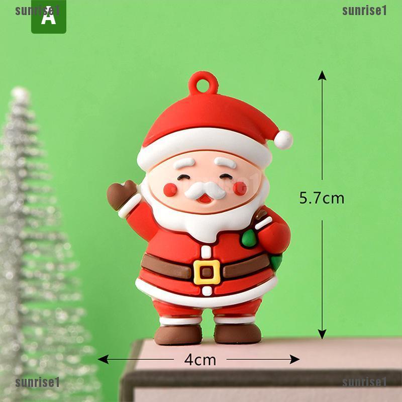 [Rise] Christmas Santa Claus Cute Modern Art Crafts Silicone Doll Keychain Accessories