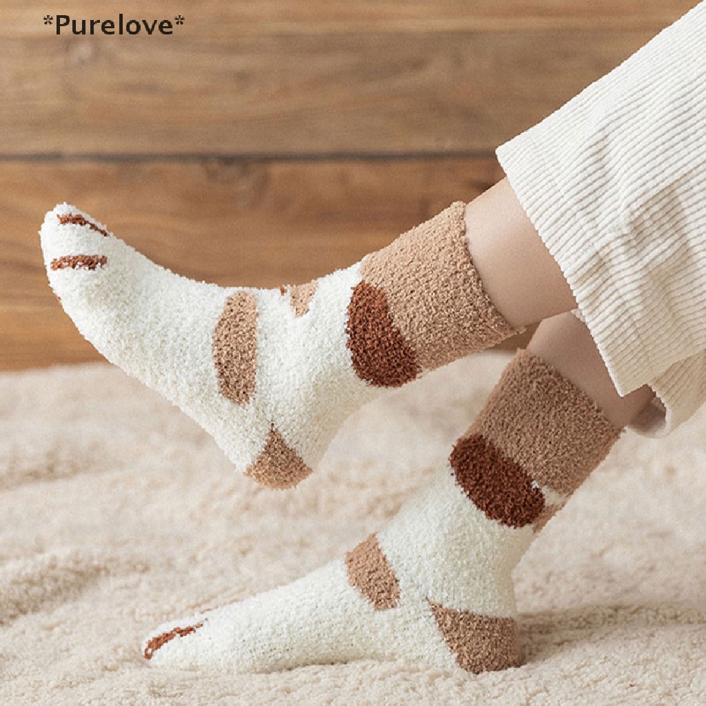 Vớ Cotton Pha Dày Dặn Ấm Áp Thiết Kế Móng Vuốt Mèo Mới Lạ Cho Nữ