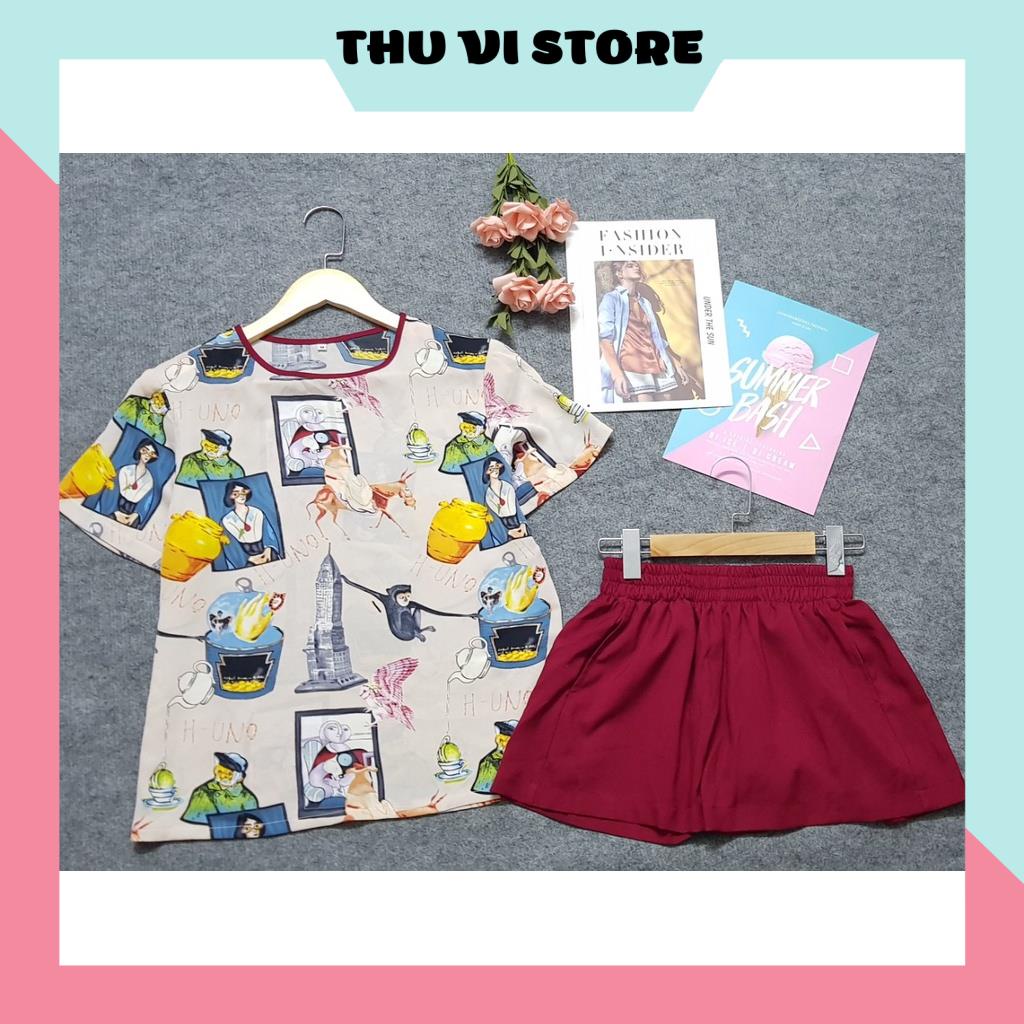 Đồ Bộ Nữ Mặc Nhà, Đồ Bộ Trung Niên Áo Nữ Cổ Tròn Họa Tiết Quần Sọc Màu Trơn, Hàng Có Size Chất Liệu Cao Cấp, Mặc Nhà, Đi | BigBuy360 - bigbuy360.vn