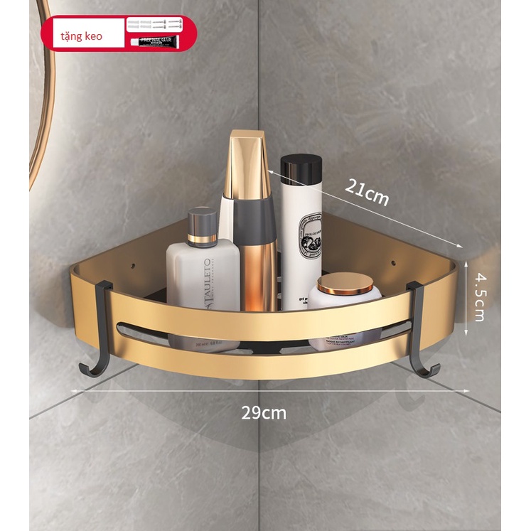 Kệ Góc Nhà Tắm Dán Tường  KHÔNG CẦN KHOAN ĐỤC giá để đồ nhà tắm gắn tường để dầu gội đầu,sữa tắm