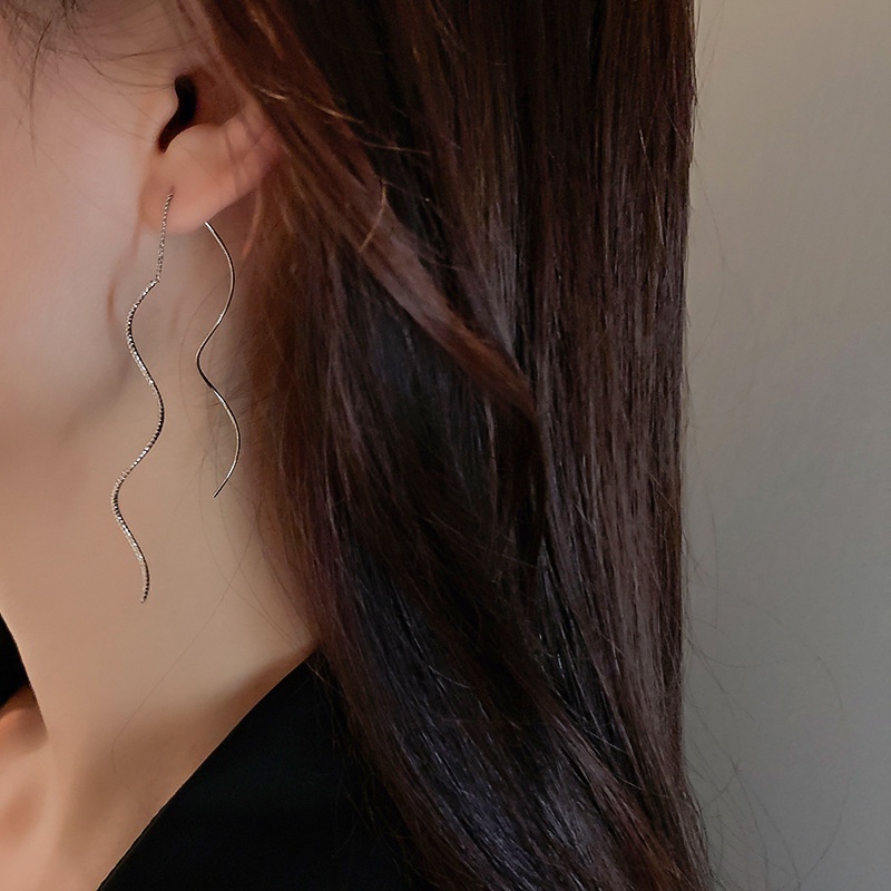 Bông Tai Dạng Dài Kiểu Dáng Hình Chữ S Thời Trang Dành Cho Nữ