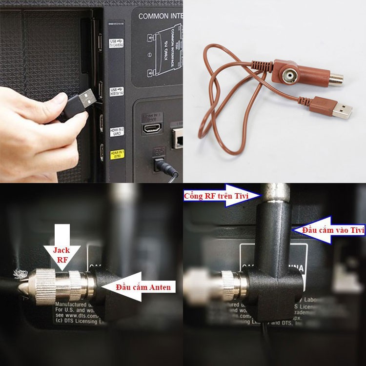 Dây cáp cấp nguồn 5V cho Anten có mạch khuếch đại DVB-T2,hàng chuẩn Phuzinshop