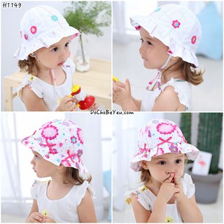Mũ nón vải rộng vành cho bé gái
