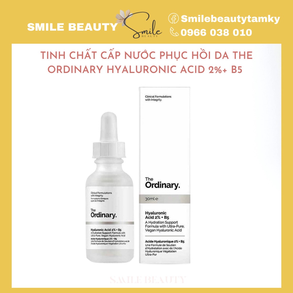 Serum cấp nước phục hồi da The Ordinary Hyaluronic Acid 2%+ B5