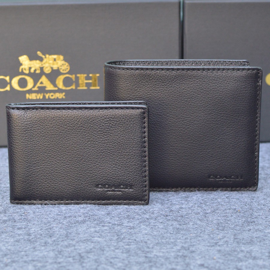 Ví Coach Nam F75084  chính hãng màu đen full box