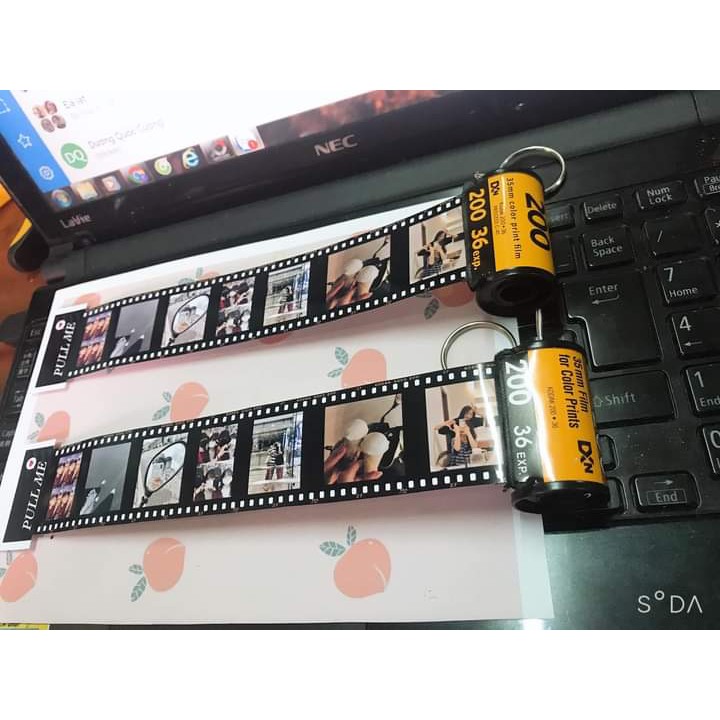 Móc Khóa Cuộn Film Handmade Giá Rẻ In Ảnh Giấy Lụa Siêu Cute ⚡✨Đồ Lưu Niệm Dễ Thương Tự Làm ⚡✨