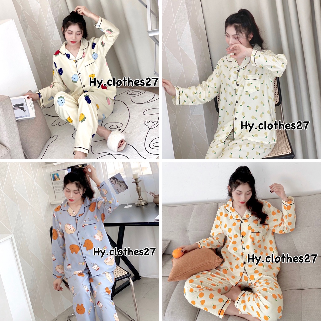 ĐỒ BỘ NGỦ PYJAMA KATE THÁI xinh xắn trẻ trung dài tay
