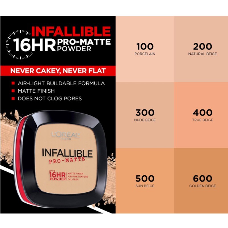 PHẤN PHỦ NÉN L’ORÉAL® PARIS INFALLIBLE PRO-MATTE POWDER