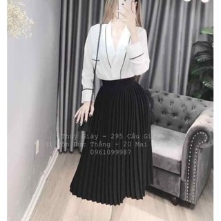 Vải csr chiffon dập ly đen