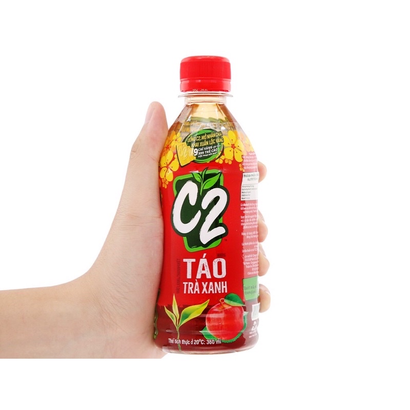 Thùng 24 Chai Nước C2 Vị Trà Xanh Hương Táo 360ml