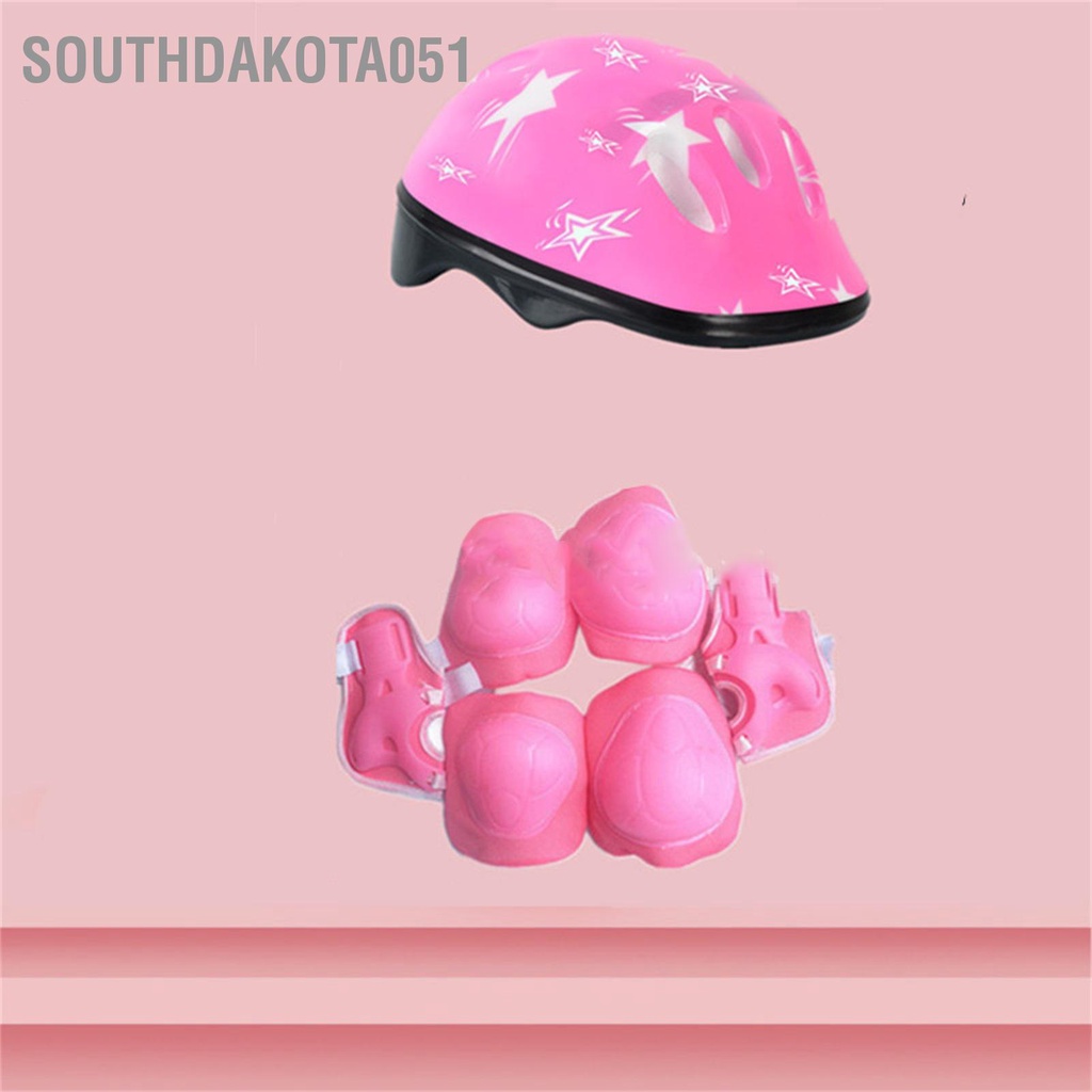 [Hàng Sẵn] Bộ 7 Đồ Bảo Hộ Tay Chân + Đầu Gối, Mũ Bảo Hiểm Cho Bé Khi Đi Xe Đạp Ván Trượt Trượt Patin【Southdakota051】