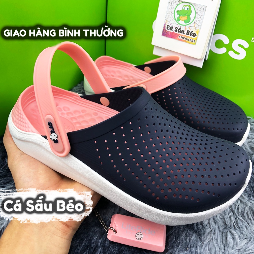 Dép Cross Literide Nữ NAVY HỒNG, Hàng loại 1 full tag, full box hãng