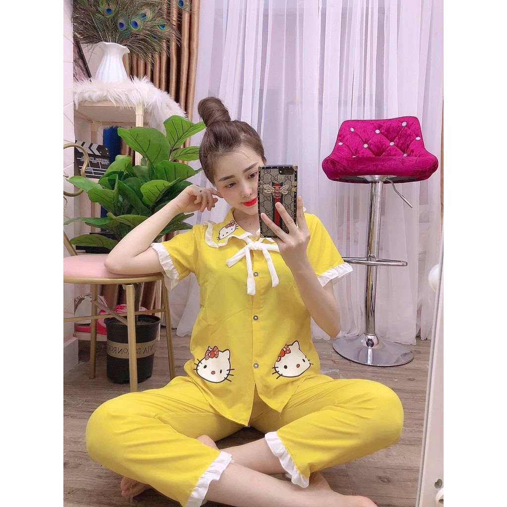 Đồ bộ nữ hello kitty tay ngắn quần dài siêu dễ thương