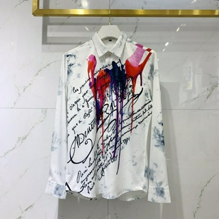 Áo Sơ Mi Nam Dài Tay Họa Tiết Graffiti 2020