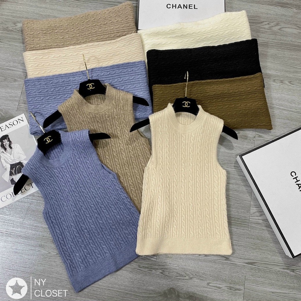 Sét len nữ quảng châu, áo len ba lổ kèm áo khoác cadigan chất len vặn thừng dày dặn dễ mặc dễ mix đồ hàng quảng châu xịn | BigBuy360 - bigbuy360.vn