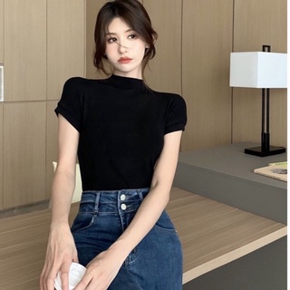 (Sẵn) Áo thun cổ cao ôm body chất vải cao co dãn tốt thoải mái chất liệu cao cấpp(video chính chủ )