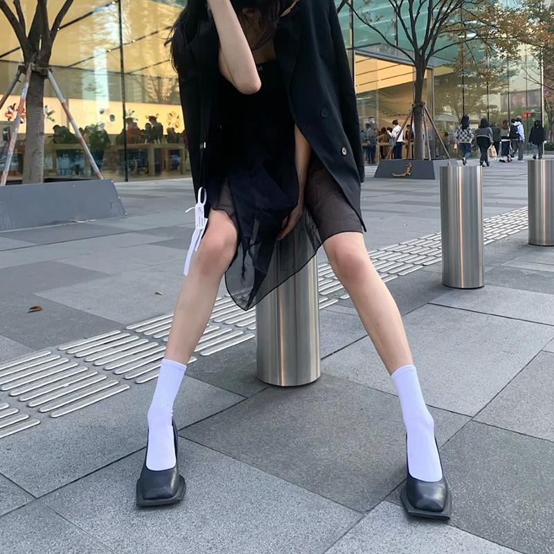 Giày Cao Gót Mũi Vuông Phong Cách Thời Trang Pháp Dành Cho Nữ