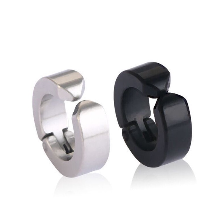 1 khuyên - Khuyên tai kẹp vành dày titan 2 màu