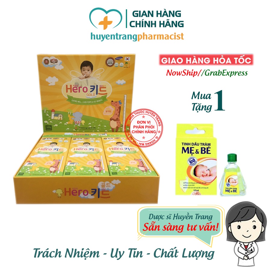 ✔️️️(Tặng quà) Hero Kid Gold - Hỗ trợ cải thiện biếng ăn, tăng cường sức đề kháng, tăng chiều cao, mát gan, hết mệt mỏi