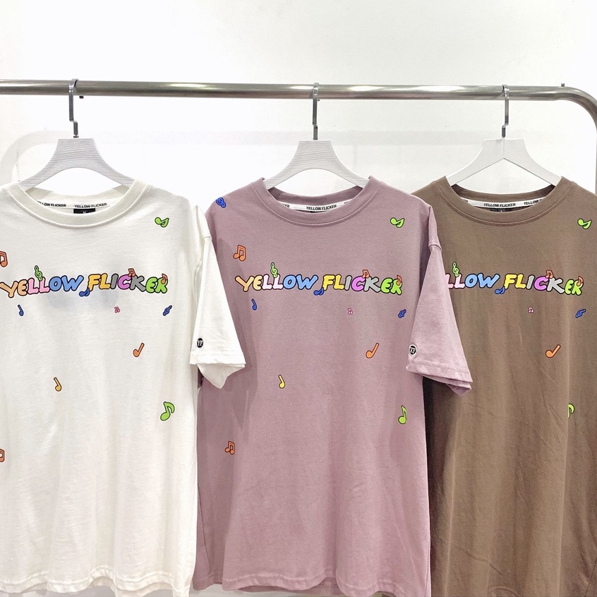 [Mã LT50 giảm 50k đơn 250k] Áo thun tay ngắn YELLOW FLICKER nốt nhạc unisex