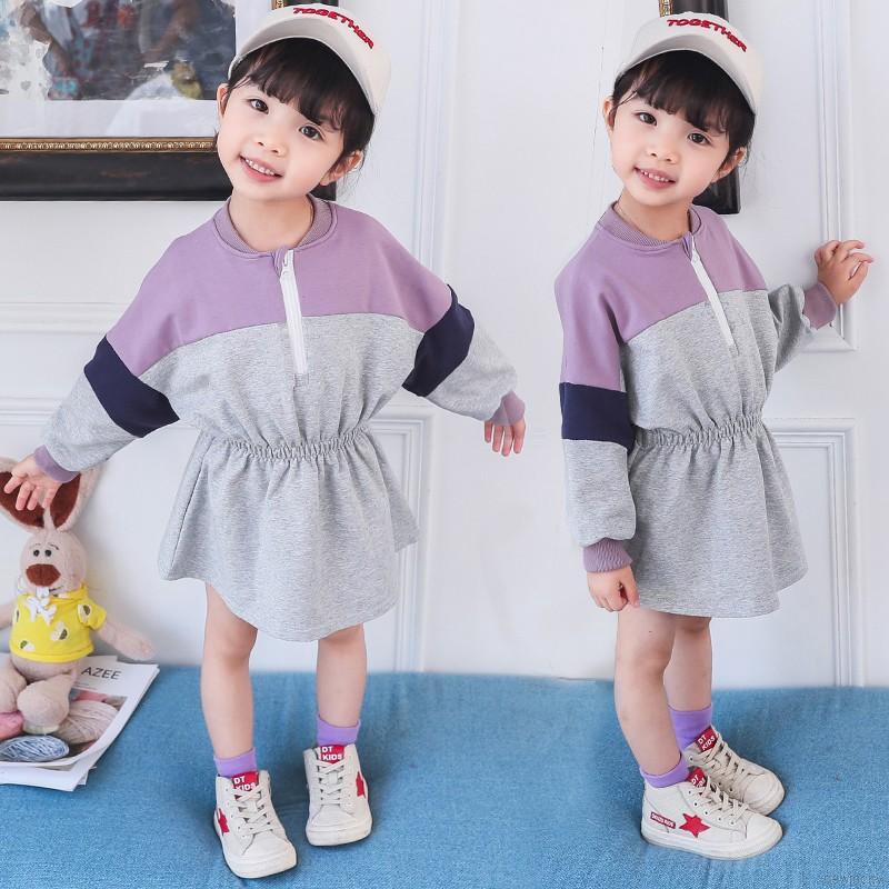 Đầm tay dài phong cách Hàn Quốc cho bé gái