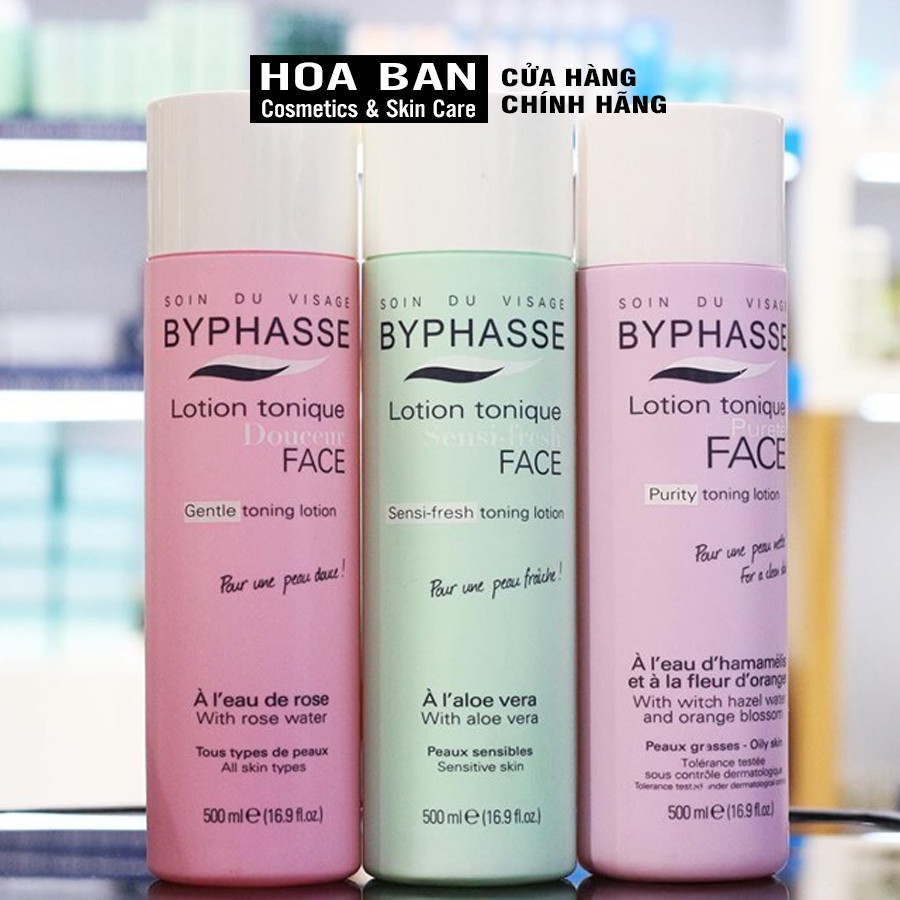 Nước hoa hồng làm sạch ẩm Mịn Da Byphasse Lotion Tonique Douceur Face 500ml - Đại Lý Chính Hãng - Có Giấy Công Bố