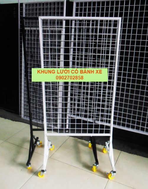 Khung lưới có bánh xe (đen)