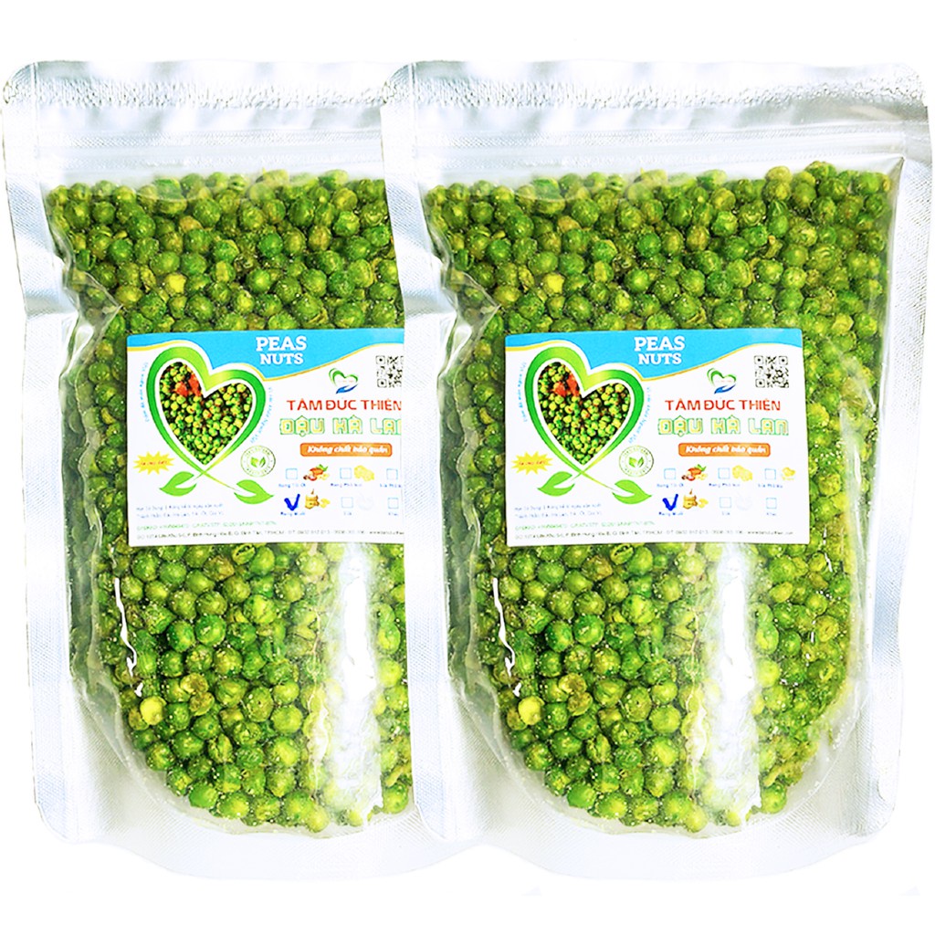 Combo 1KG Đậu Hà Lan Rang Muối - Hà Lan Muối Tâm Đức Thiện (2 x Túi 500GR)