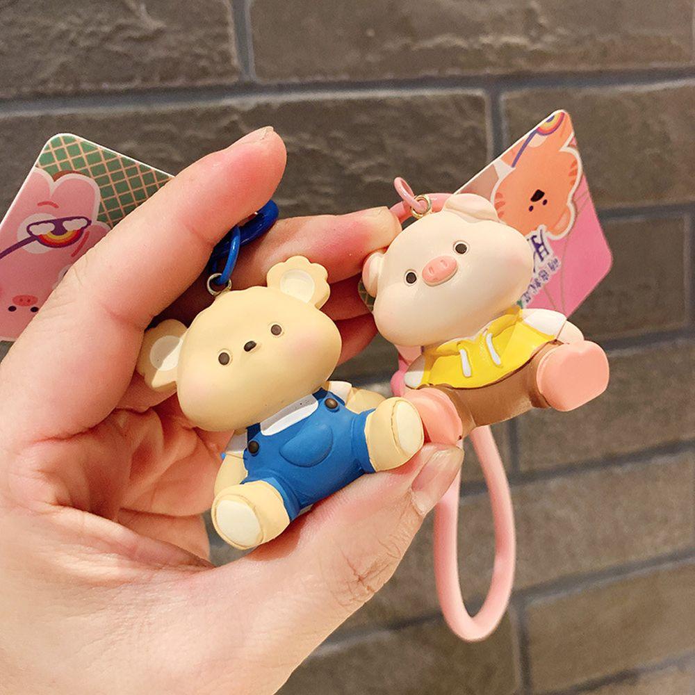 DARNELL Móc Khóa Hình Gấu Bằng Nhựa Resin Sáng Tạo Thời Trang