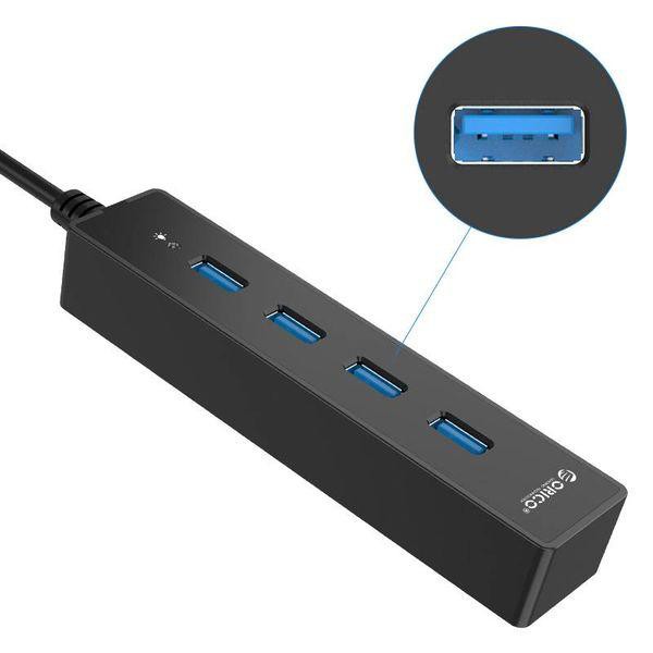 Bộ chia 4 cổng USB 3.0-Hub USB 3.0 Orico W8PH4-BK