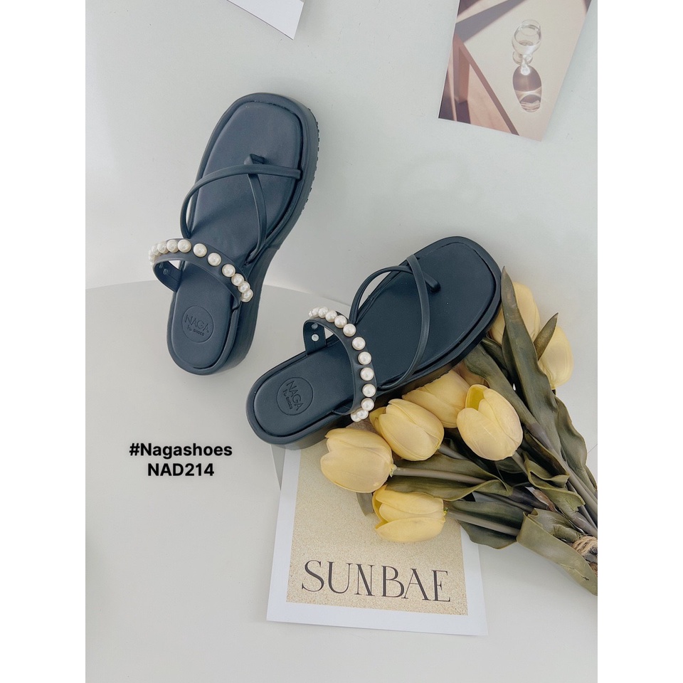 DÉP NAGASHOES XỎ NGÓN QUAI NGANG ĐÍNH NGỌC 4P NAD214
