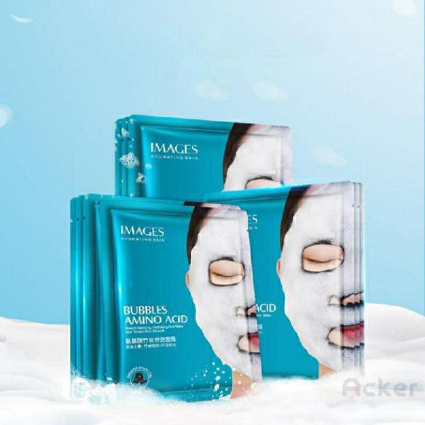 Mặt nạ than sủi bọt thải độc amino acid dùng cái nhân,spa thẫm mỹ viện.