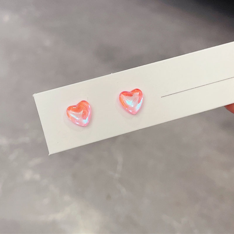 Bông tai hình trái tim màu sắc ngọt ngào thời trang cho nữ