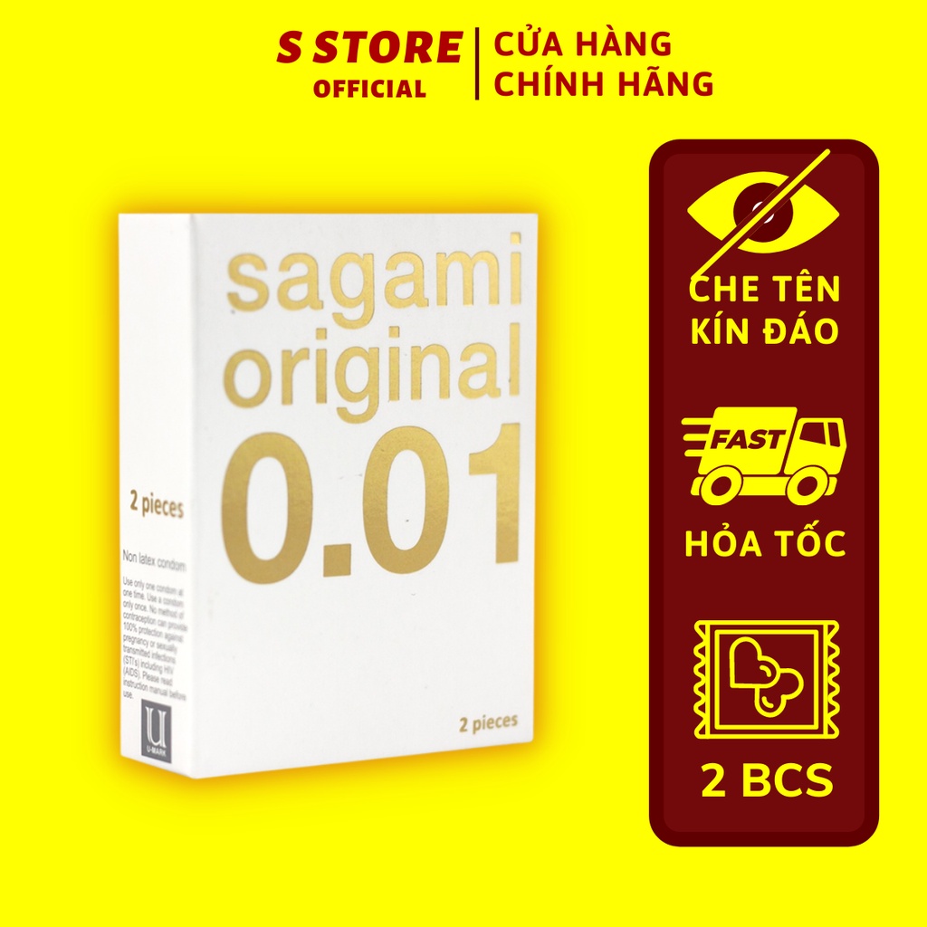 Bao Cao Su Sagami Original 001 – BCS Mỏng Nhất Thế Giới, Siêu Dai, Độ Bền Cao – Hộp 2 Chiếc B0012