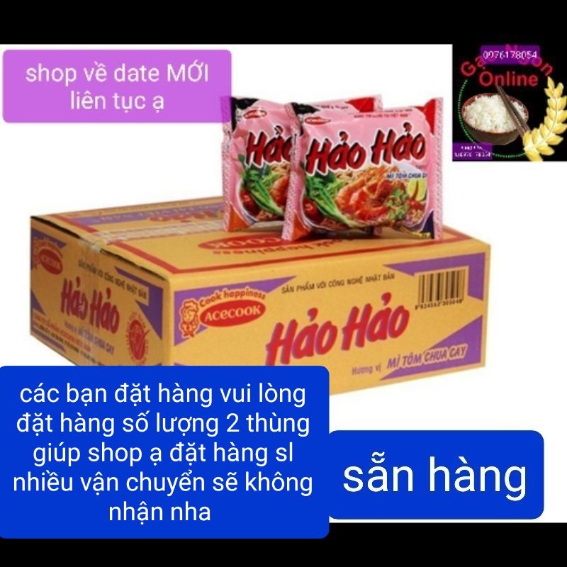 [Mã 229FMCGSALE giảm 8% đơn 500K] Mì hảo hảo chua cay 30 gói / 1 thùng ( có gói và ly Handy)