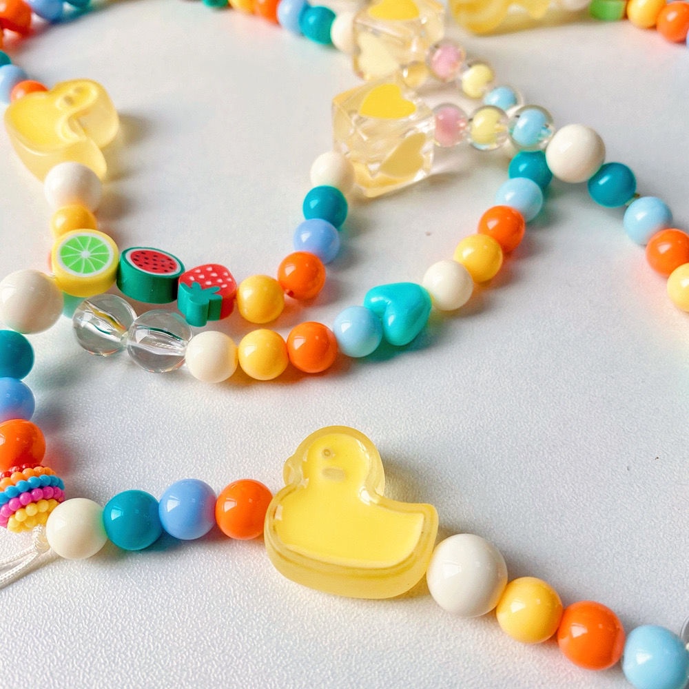 Dây Đeo Điện Thoại Xâu Hạt DIY Hình Vịt Hoạt Hình Trang Sức Dành Cho Nữ