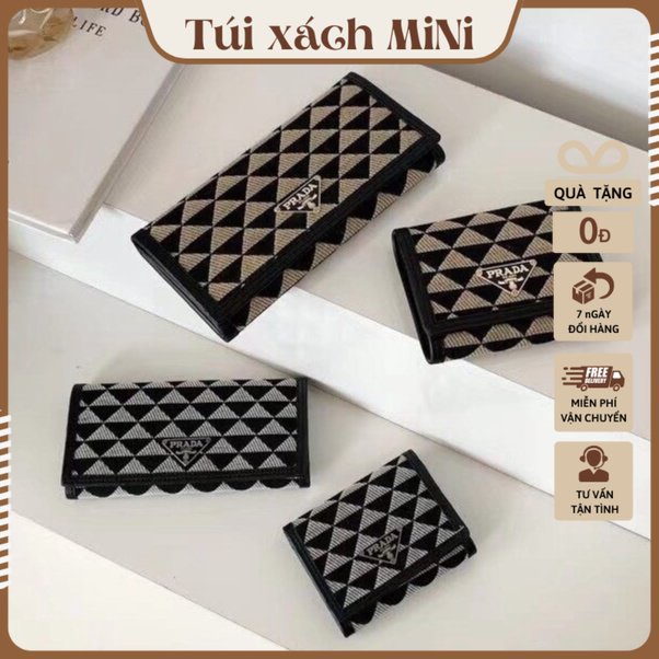 Ví Cầm Tay Nữ Prada Ful Box Họa Tiết Sang Trọng PRA2_3136