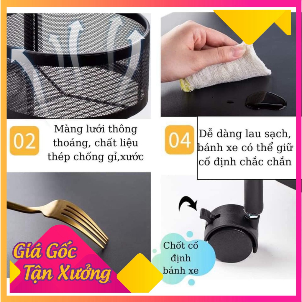 Kệ đa năng để đồ nhà bếp tiện dụng có bánh xe di chuyển tiện dụng- HÀNG LOẠI 1