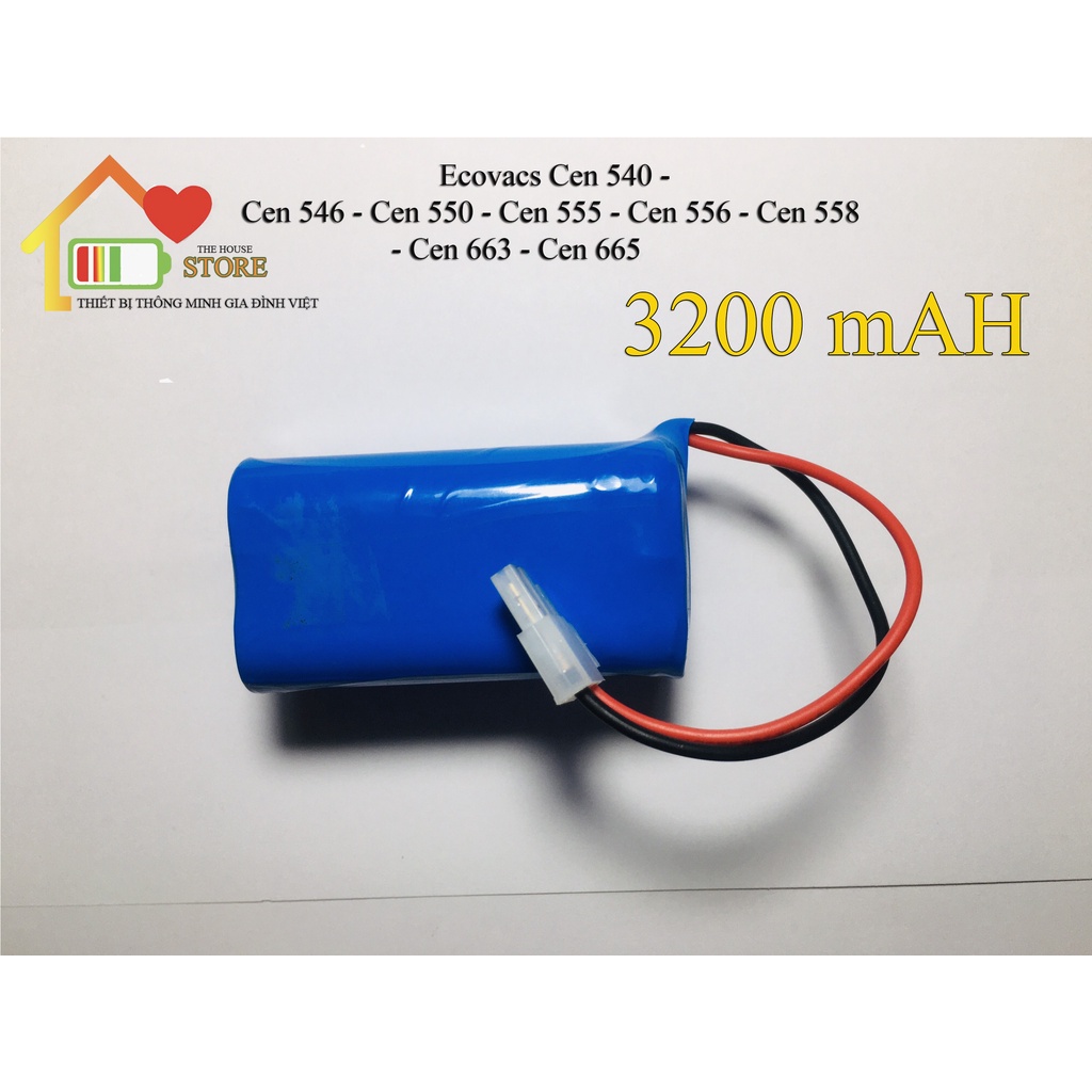 ( BẢO HÀNH 9 THÁNG )PIN ROBOT HÚT BỤI CHÍNH HÃNG ECOVACS CEN 540, CEN 546, CEN 550, CEN 558, CEN 660 ( DL CAO 3200 mAH)