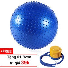 Bóng yoga gai 75CM- Màu Xanh Dương - tặng bơm bóng và bộ kim bóng dự phòng