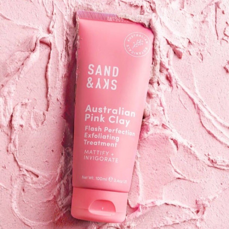 Sand &amp; Sky ✨ Mặt nạ đất sét tẩy da chết làm sạch da Australian Pink Clay Flash Perfection Exfoliating Treatment