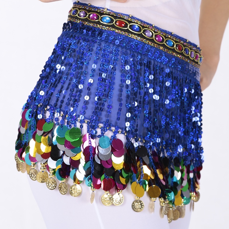 Khăn Choàng Tua Rua Đính Kim Sa Lấp Lánh Dùng Múa Bụng Cho Nữ