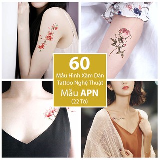 Bộ 60 Mẫu Hình Xăm Dán, Hình Xăm Tattoo Cao Cấp Combo 22 Tờ - Mẫu APN