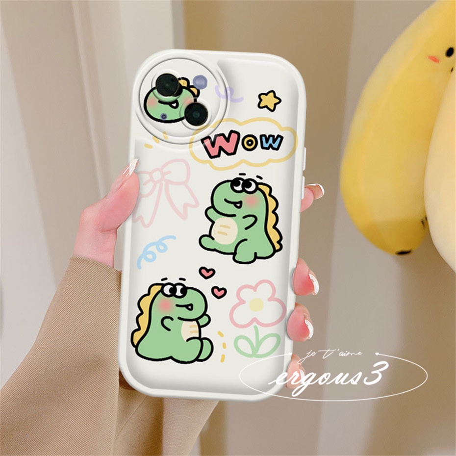 Ốp Điện Thoại Mềm Hình Khủng Long Hoạt Hình Cho iPhone 14 13 12 11 Pro Max SE2020 X XR Xs Max 7 8 Plus