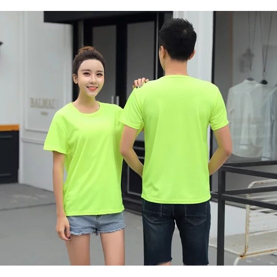 ÁO THUN TRƠN NAM NỮ MÀU XANH CHUỐI THUN CO GIÃN - ATT - MÀU XANH CHUỐI