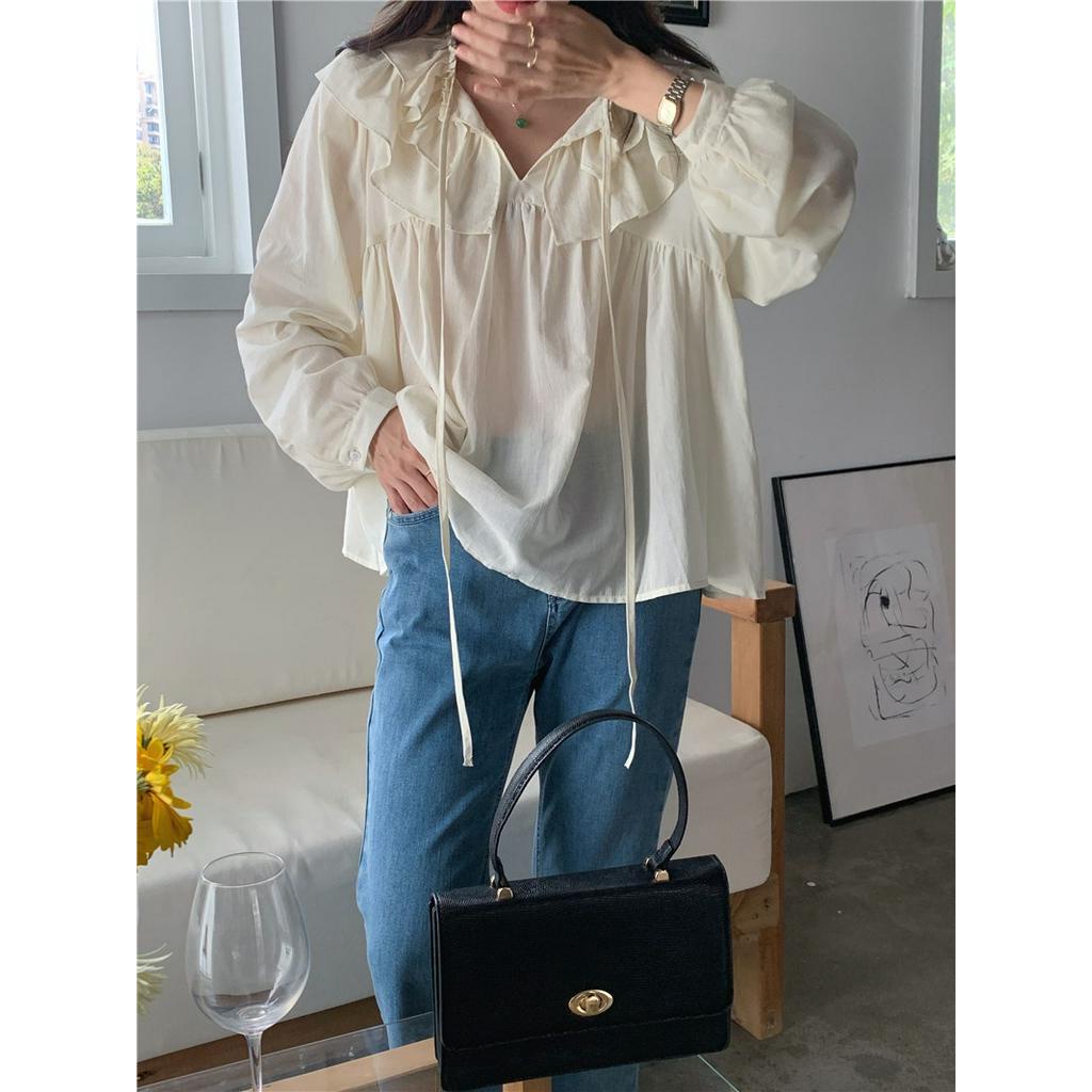 Áo Sơ Mi Dài Tay Rộng Rãi Có Dây Buộc Ngọt Ngào 54331