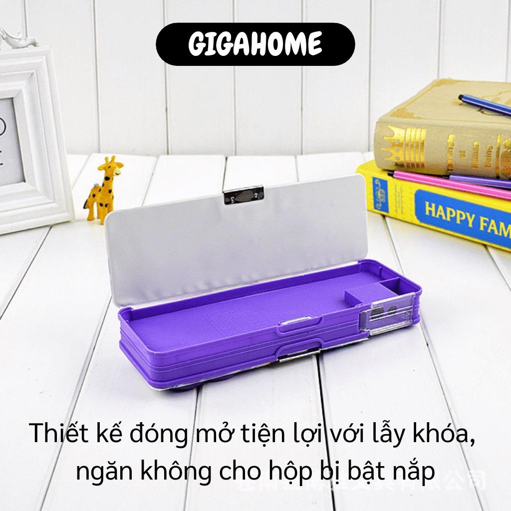 Hộp Đựng Bút Nam Châm GIGAHOME Hộp Bút 2 Ngăn Hoạt Hình Có Máy Tính Và Chuốt Bút Chì 7970