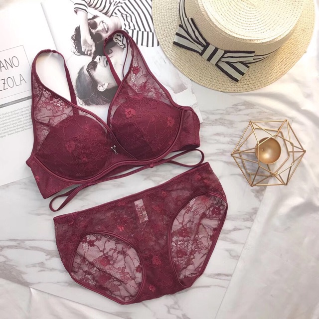 Bộ Đồ Lót Ren Dây Ngang Không Gọng Đệm Nhiều Gợi Cảm S027 | BigBuy360 - bigbuy360.vn