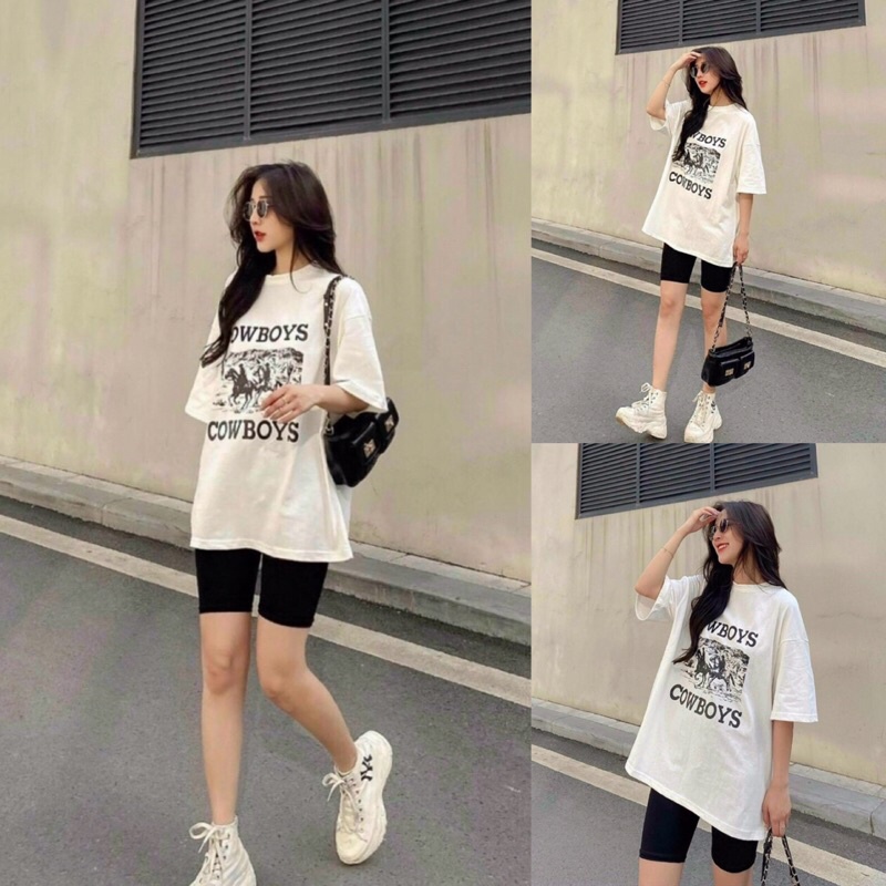 HÀNG QC CHẤT MỊN Set Áo phông rộng quần legging đi chơi đi biển - Áo thun  nữ | ThờiTrangNữ.vn